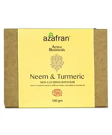 Azafran Organic Neem & Turmeric Skin Clearing Bath Bar - 100 gm