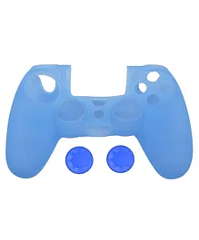 TMG Silicone Protective Skin Case Cover for PS4 Controller with Thumb Grips - Blue