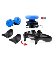 TMG Controller Analog FPS Extenders PS4 Thumbstick L2 R2 Trigger Extended Button Analog Thumb Grips for PS4 Controller - Blue