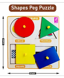 Wissen Shapes Peg Board Puzzle Multicolour - 5 Pieces