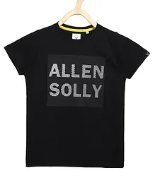 Allen Solly Juniors Half Sleeves T-Shirt Logo Print - Black