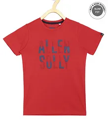 Allen Solly Juniors Half Sleeves T-Shirt Logo Print - Red