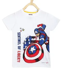 Allen Solly Juniors Half Sleeves T-Shirt Captain America Print - White