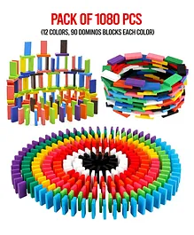 Ladwa 12 Color Wooden Super Dominos Blocks Set - 1080 Pieces
