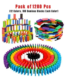 Ladwa 12 Color Wooden Super Dominos Blocks Set - 1200 Pieces