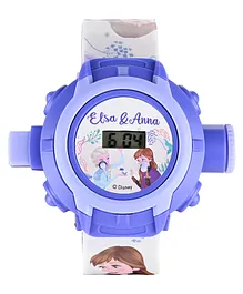 Babyhug Disney Elsa & Anna Digital Projector Watch - Blue 