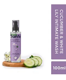 Sanfe 3 in 1 Cucumber & White Lily Intimate Wash - 100 ml