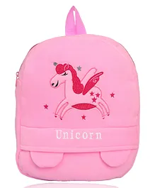 O Teddy Unicorn Plush School Bag Light Pink - Height 14 Inches