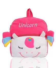 O Teddy Unicorn Plush School Bag White & Pink - Height 14 Inches