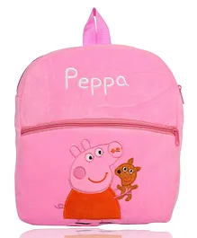O Teddy Peppa Plush School Bag Light Pink - Height 14 Inches