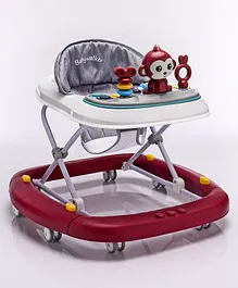 Musical Baby Walker Cum Rocker Function With Adjustable Height - Red/White