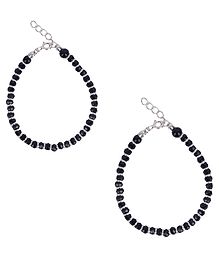 dhruvs collection 925 pure silver hallmarked nazariya bracelet  black silver