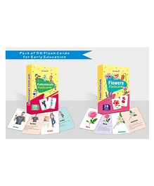 Gurukanth Professionals and Flowers Flash Cards Pack of 2 - 56 Cards