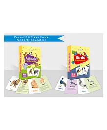 Gurukanth Animals and Birds Flash Cards Pack of 2 - 56 Cards