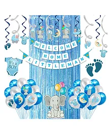 Party Propz Baby Boy Welcome Home Decoration Kit Blue - Pack of 46
