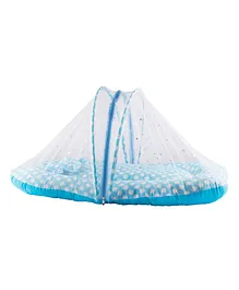 Mittenbooty Cotton Mosquito Net Bedding Medium With Pillow Polka Dot Print - Blue