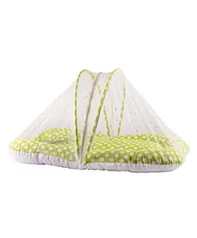 Mittenbooty Cotton Mosquito Net Bedding Medium With Pillow Polka Dot Print - Green