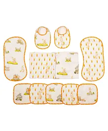 Snuggly Spaces Mr Marshmallow The Bunny Bamboo Muslin Essentials Set- White & Blush Pink