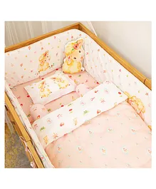 Snuggly Spaces Fluffy The Sheep Cot Bedding Set With Bumper Set of 6 - Pink