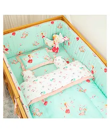 Snuggly Spaces Cot Bedding Set with Bumper Fiora the Fairy - Green