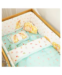 Snuggly Spaces Cot Bedding Set Fluffy The Sheep Print - Blue