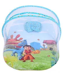 Super Bheem Mattress With An Openable Mosquito Net And Pillow - Blue 
