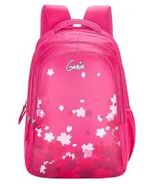 Genie School Backpack Floral Print Pink- 19 Inches
