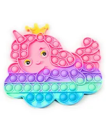 TERA13 Mermaid Shaped Pop Bubble Stress Relieving Silicone Pop It Fidget Toy - Multicolor