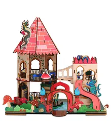 Webby Dragonstone Wooden Castle Doll House - Multicolour