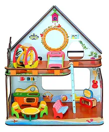 Webby Beachvilla The Weekend Escape All Side Play Doll House - Multicolour
