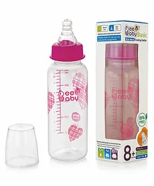 Beebaby Basic Slim Neck Baby Feeding Bottle Pink - 250 ml 
