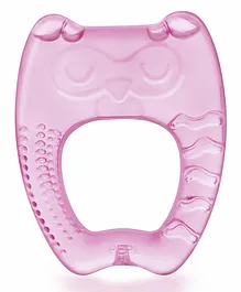 BeeBaby Owl Shaped Water Filled Teether With Carry Case - Pink