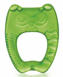 BeeBaby Owl Shaped Water Filled Teether With Carry Case - Green