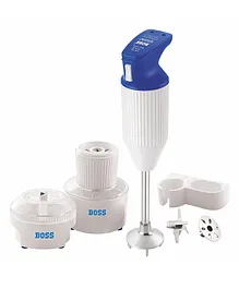 Boss E113 Portable Hand Blender with Chopper and Chutney Attachment - Blue