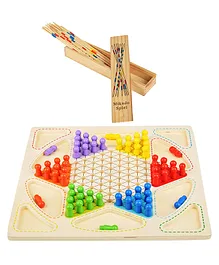 Trinkets & More 2 in 1 Chinese Checker Board Ludo and Mikado Sticks Game - Multicolour