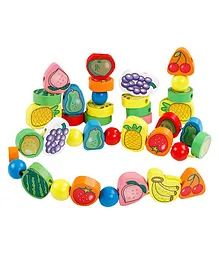 Trinkets & More Fruit Bead Game Lacing Toy 56 Pieces - Multicolour