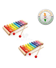 Trinkets & More Wooden Xylophone Pack Of 2 - Multicolour