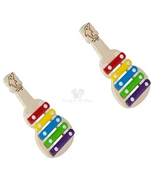 Trinkets & More Wooden Guitar Shaped Xylophone Pack of 2 - Multicolour 