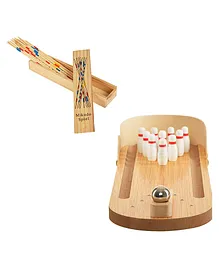 Trinkets & More Mikado Sticks Game and Miniature Bowling - Multicolour