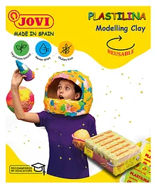 JOVI Plastilina Non Drying Modelling Clay Pack Of 6 Bars Yellow - 50 gm each