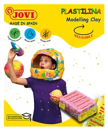 JOVI Plastilina Non Drying Modelling Clay Pack Of 6 Bars Pink - 50 gm each