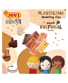 JOVI Plastilina Non Drying Modelling Clay Pack Of 6 Bars Shades of Skin Colour - 50 gm each