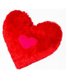 TUKKOO Heart Shape Furry Cushion - Red