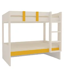 Adona Primera Light Wood Grain Finish Twin Bunk Bed With Right Ladder - Mango Yellow