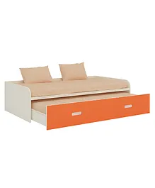 Adona Celestia Twin Daybed with Pullout Trundle Bed - Ivory Light Orange