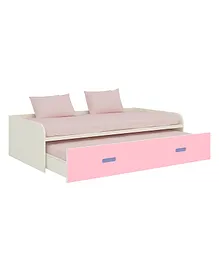 Adona Celestia Twin Daybed with Pullout Trundle Bed - Ivory Pink
