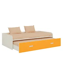 Adona Celestia Twin Daybed with Pullout Trundle Bed - Ivory Mango Yellow