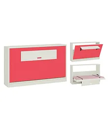 Adona Mystica Murphy Horizontal Wall Folding Single Bed With Footboard And Recessed Handle - Pink