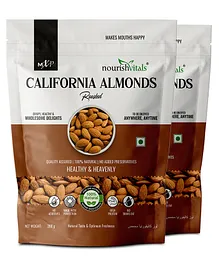 NourishVitals California Roasted Almonds  Superior Roast Quality No added Oil or Preservatives Pack of 2 - 400 gm