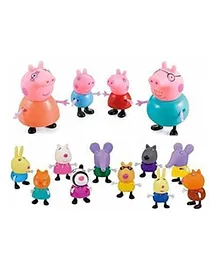 Niyamat Peppa Pig Toys Family of 14 Pieces - Multicolour